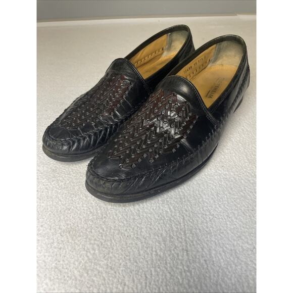 Florsheim Mens 11.5 D Black Woven Vamp Slip On Loafers Style 18499 Dress Shoes main image 14